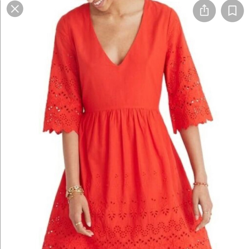 NWT Madewell Eyelet Lattice Dress